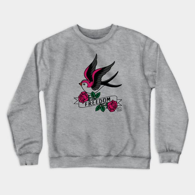 Freedom Swallow Tattoo Crewneck Sweatshirt by prettyinpunk